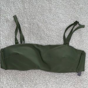 American Eagle olive green bandeau bikini top